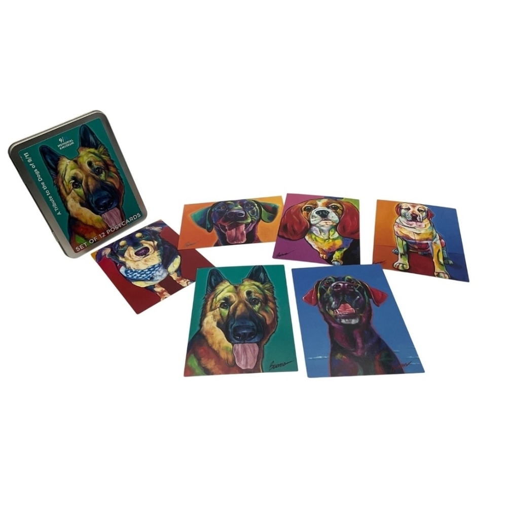 Memorial & Museum Tribute 9/11 Search Rescue Dogs Postcard Set 6 Ron Burns*Read